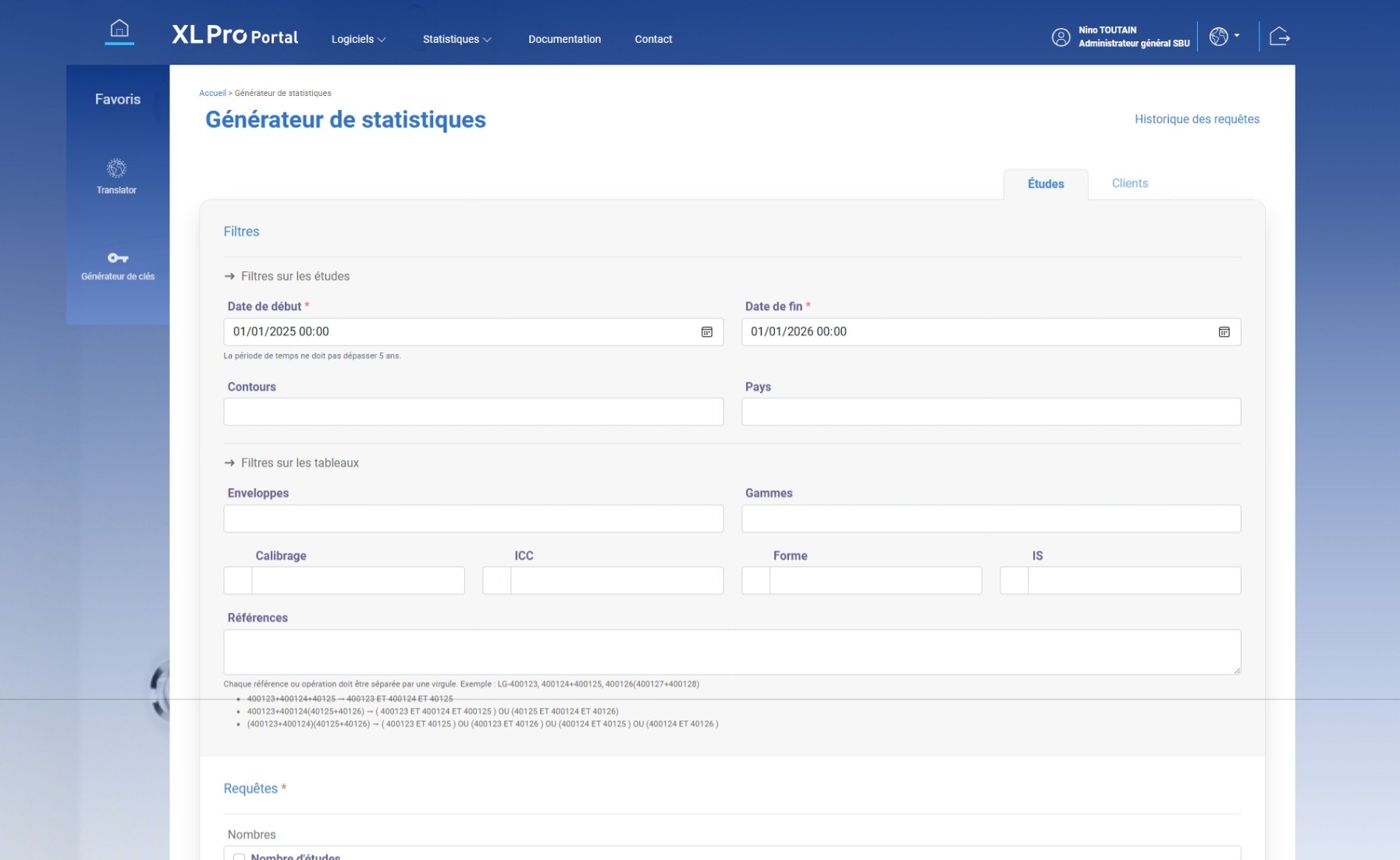 Générateur de statistiques pour le portail XLPro de Legrand